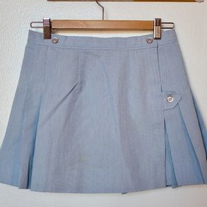 Sky Blue Pleated Skirt